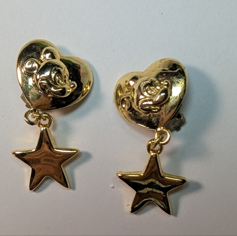 Wendy Gell Disney Mickey Mouse earrings with star dangle.